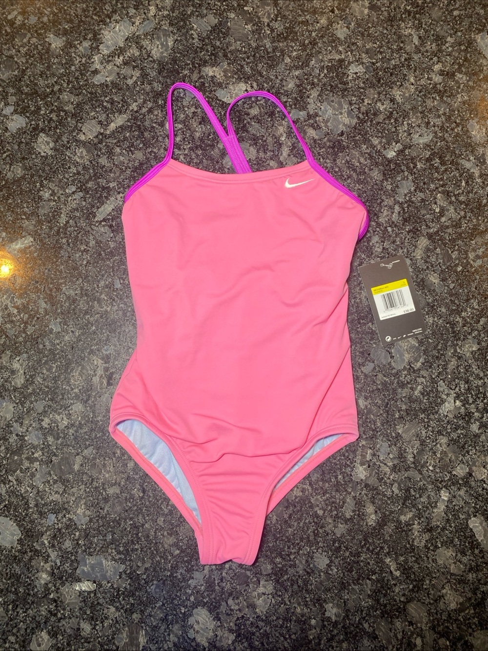 Nike Youth Girls Pink One Piece Swimsuit NEW NWT 8-10 Years